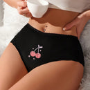 Pantalones De Triangulo De Cintura Media-alta Con Estampado De Dibujos Animados Para Mujeres