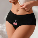 Pantalones De Triangulo De Cintura Media-alta Con Estampado De Dibujos Animados Para Mujeres
