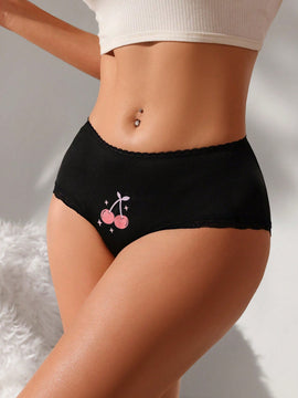 Pantalones De Triangulo De Cintura Media-alta Con Estampado De Dibujos Animados Para Mujeres