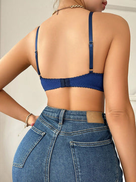 Sujetador De Encaje De Patchwork Para Mujer