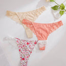 Tangas De Encaje Y Parches Para Mujeres (3 Piezas/paquete)