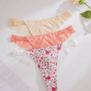 Tangas De Encaje Y Parches Para Mujeres (3 Piezas/paquete)