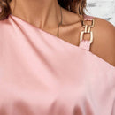 Blusa De Oblicua From Hombro Y Cuello Irregular Para Mujer