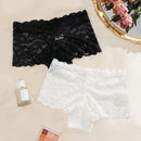 Panties De Color Solido De Encaje Para Mujer En Estilo Short