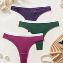 Fondo De Bikini Tanga Con Bloque De Color Para Mujer