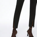 Maija Pantalones De Cono De Raja Alta Y Color Solido