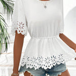 Blusa De Mujer Con Mangas Acampanadas Y Dees Con Huecos