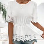 Blusa De Mujer Con Mangas Acampanadas Y Dees Con Huecos