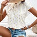 LUNE Camisa Plisada Para Mujer Con Estampado De Lamina De Oro