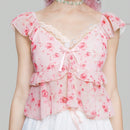 ROMWE Fairycore Camisa De Muneca Floral Del Bosque De Hadas Puras Para Mujer