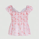 ROMWE Fairycore Camisa De Muneca Floral Del Bosque De Hadas Puras Para Mujer