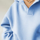 Ezwear sudadera con capucha de corte holgado para mujer, casual de primavera/otono, de manga larga con cremallera, holgada, regular, color albaricoque, hombros caidos, sudaderas para mujer