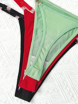 Tanga De Color Solido Para Mujeres