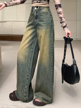 DAZY Jeans De Mezclilla Para Mujer Encaje Holgado Retro