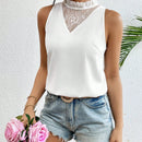 VCAY Blusa Sin Mangas Con Encaje Insertado