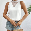 VCAY Blusa Sin Mangas Con Encaje Insertado