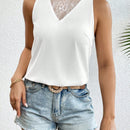 VCAY Blusa Sin Mangas Con Encaje Insertado