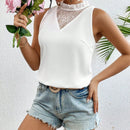 VCAY Blusa Sin Mangas Con Encaje Insertado