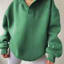 Ezwear sudadera con capucha de corte holgado para mujer, casual de primavera/otono, de manga larga con cremallera, holgada, regular, color albaricoque, hombros caidos, sudaderas para mujer