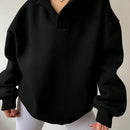 Ezwear sudadera con capucha de corte holgado para mujer, casual de primavera/otono, de manga larga con cremallera, holgada, regular, color albaricoque, hombros caidos, sudaderas para mujer
