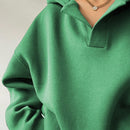 Ezwear sudadera con capucha de corte holgado para mujer, casual de primavera/otono, de manga larga con cremallera, holgada, regular, color albaricoque, hombros caidos, sudaderas para mujer