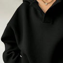 Ezwear sudadera con capucha de corte holgado para mujer, casual de primavera/otono, de manga larga con cremallera, holgada, regular, color albaricoque, hombros caidos, sudaderas para mujer