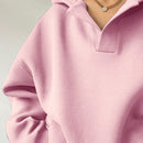Ezwear sudadera con capucha de corte holgado para mujer, casual de primavera/otono, de manga larga con cremallera, holgada, regular, color albaricoque, hombros caidos, sudaderas para mujer