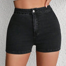 Tall Cintura Alta De Alta Elasticidad Sexy De Mujeres Pantalones Cortos De Mezclilla