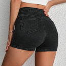 Tall Cintura Alta De Alta Elasticidad Sexy De Mujeres Pantalones Cortos De Mezclilla
