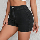 Tall Cintura Alta De Alta Elasticidad Sexy De Mujeres Pantalones Cortos De Mezclilla