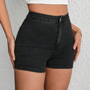 Tall Cintura Alta De Alta Elasticidad Sexy De Mujeres Pantalones Cortos De Mezclilla