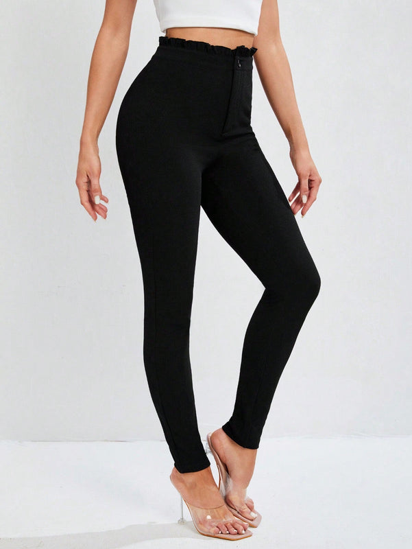Tall Leggings Ajustados De Cintura Alta Con Tela Elastica