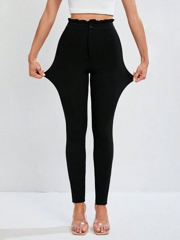 Tall Leggings Ajustados De Cintura Alta Con Tela Elastica