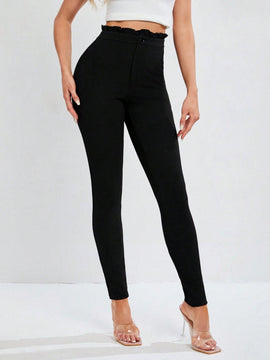Tall Leggings Ajustados De Cintura Alta Con Tela Elastica