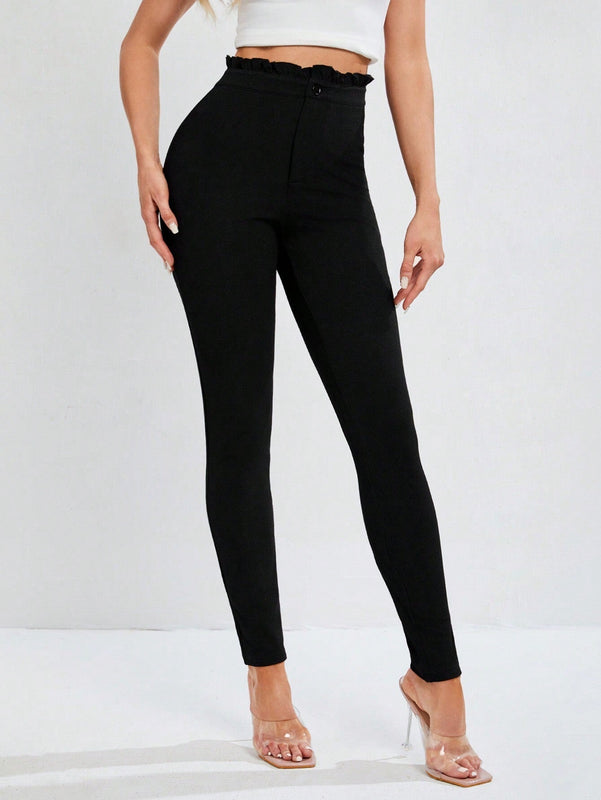 Tall Leggings Ajustados De Cintura Alta Con Tela Elastica