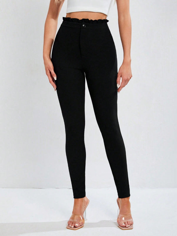 Tall Leggings Ajustados De Cintura Alta Con Tela Elastica