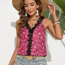 Top de tirantes Mujer con parches florales decorados para el verano