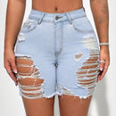 SXY Pantalones Cortos De Mezclilla Desgastados Para Mujer