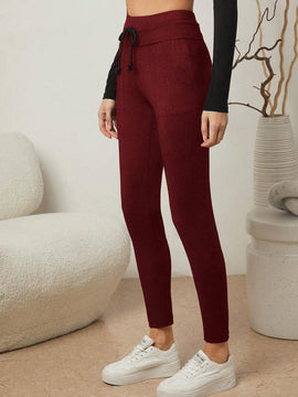 Essnce Pantalones Largos Para Mujeres De Cintura Ajustada Con Cordon