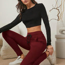 Essnce Pantalones Largos Para Mujeres De Cintura Ajustada Con Cordon