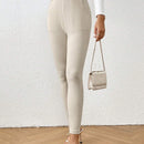 Essnce Pantalon De Color Solido Con Bolsillos Para Mujer