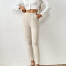 Essnce Pantalon De Color Solido Con Bolsillos Para Mujer