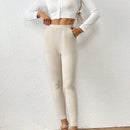 Essnce Pantalon De Color Solido Con Bolsillos Para Mujer