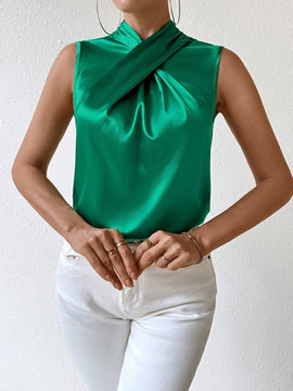 Prive Blusa Sin Mangas Con Detalle Cruzado
