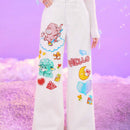 ROMWE X Care Bears Jeans De Pierna Ancha Con Estampado De Oso Caricatura
