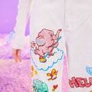 ROMWE X Care Bears Jeans De Pierna Ancha Con Estampado De Oso Caricatura