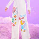 ROMWE X Care Bears Jeans De Pierna Ancha Con Estampado De Oso Caricatura