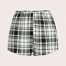 Essnce 3 Piezas/set Pantalones Cortos Impresos Con Estampado De Corazon Y Cuadros Para Mujer