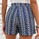 VCAY Pantalones Cortos De Lengueta De Parche Con Estampado Geometrico Para Mujeres