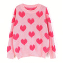 Essnce Sudadera Con Cuello Redondo Y Patron De Corazon De Amor Para Mujeres